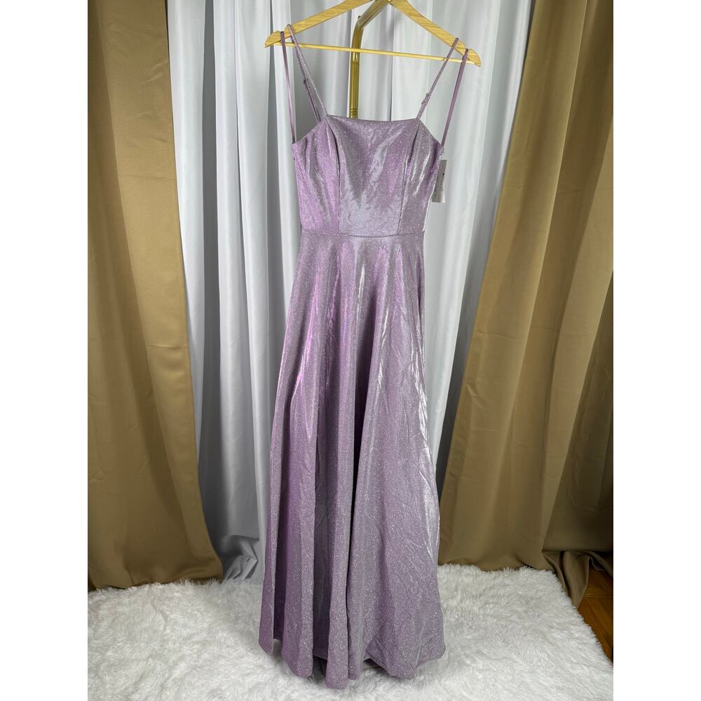 City Studios Juniors Glitter Ball Gown Lavender Size 12 Prom Formal NWT - Picture 2 of 7